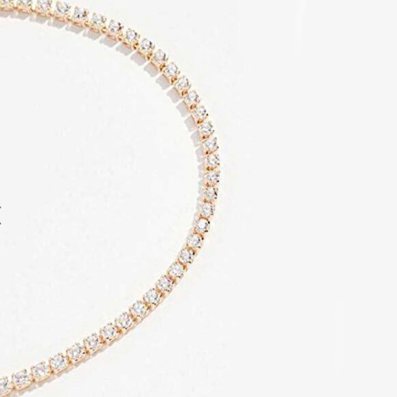 New ~ Anthropologie Shashi Gold Diamond Tennis Bracelet - Picture 4 of 12